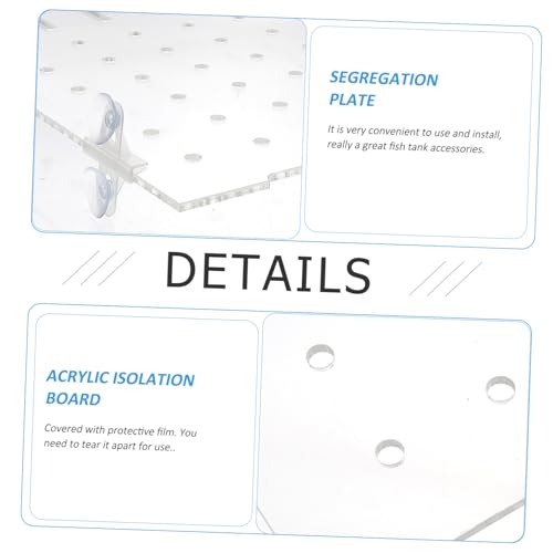 POPETPOP 1set Plate for Aquariums Segregation Board Fixed Clips Fish Divider for Fry Safety and Easy to Install for Fish Tank Separation