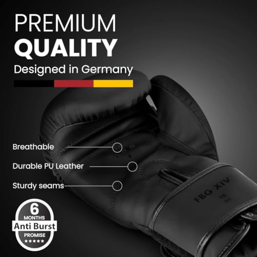 FIGHTR® Boxing Gloves - Pro Training Sparring Gloves - color: All Black, size: 16 oz