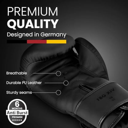 FIGHTR® Boxing Gloves - Pro Training Sparring Gloves - color: All Black, size: 12 oz