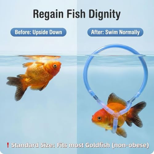 Handmade Adjustable Fish Buoyancy Support Harness – Floating Support Ring for Various Fancy Goldfish, Helps Maintain Upright Position & Swimming Balance (Fits Back Length up to 8" (20cm))