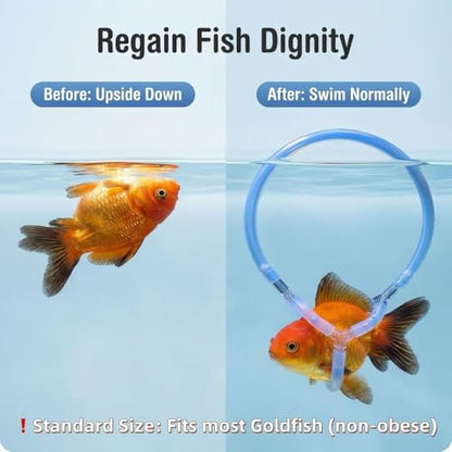 Handmade Adjustable Fish Buoyancy Support Harness – Floating Support Ring for Various Fancy Goldfish, Helps Maintain Upright Position & Swimming Balance (Fits Back Length up to 8" (20cm))