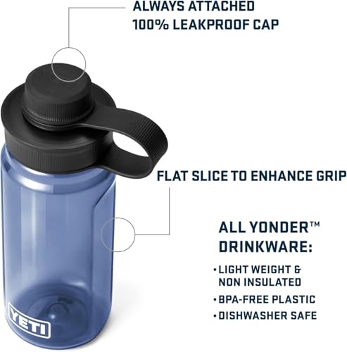YETI Yonder Water Bottle with Yonder Tether Cap, Lightweight, Leakproof and BPA-Free - color: Royal Blue, size: 20 Ounces