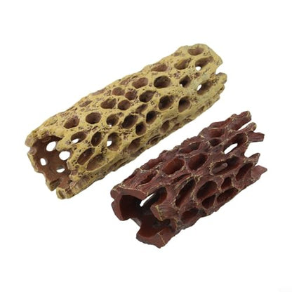 Aquarium Decoration Shrimp Hideout and Hermit Crab Climbing Toy with Reptile Moss Attachment for Small Animal Nesting Spot Resin Fish Tank Ornament