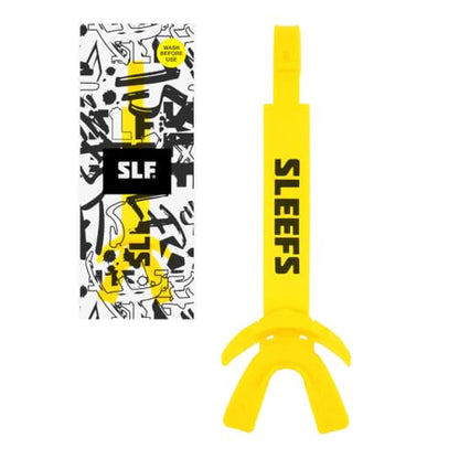 SLEEFS X Football Mouthguard with Strap for High-Impact Shock Protection - color: Yellow With Logo