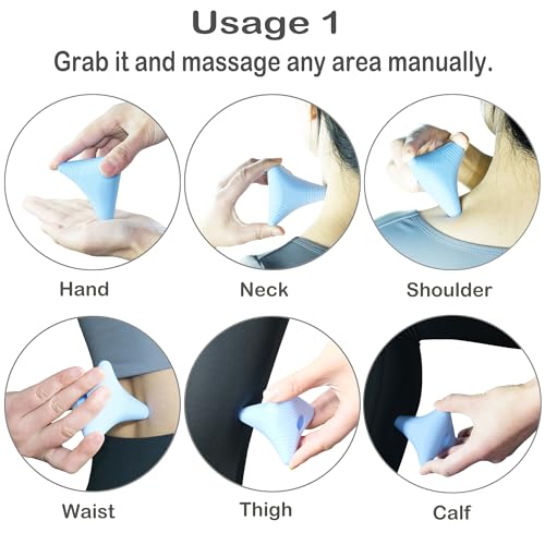 Trigger Point Massage Ball Manual Massager Tool 2.8”×2.9”. Blue - color: Blue