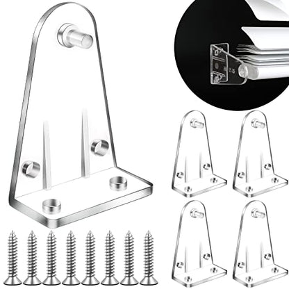 2 Inch 4pcs Blinds Hold Down Brackets, Clear Plastic Door Blinds Bottom Bracket, Blind Bottom Rail Hold Clips for Horizontal Blinds Shades Windows Doors