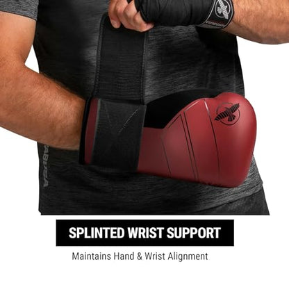 Hayabusa S4 Leather Boxing Gloves | 12oz Boxing Gloves, Muay Thai Gloves, Kickboxing Gloves, Leather Training Gloves, Men and Women, 16oz Boxing Gloves - color: Red, size: 14 oz
