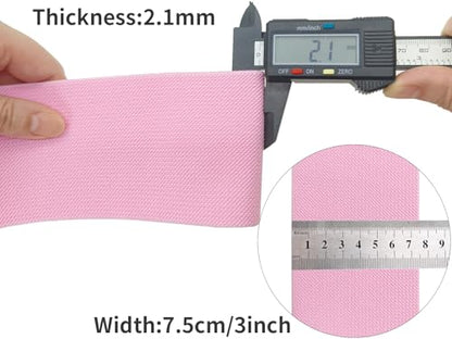 Pink Blue Wide Knit Elastic Band 3" x 5yd for Sewing - color: Pink