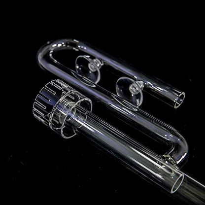 FZONE Aquatic Glass Lily Pipe Inflow with Surface Skimmer for Aquarium Filter 1/2''(12/16mm) Tubing