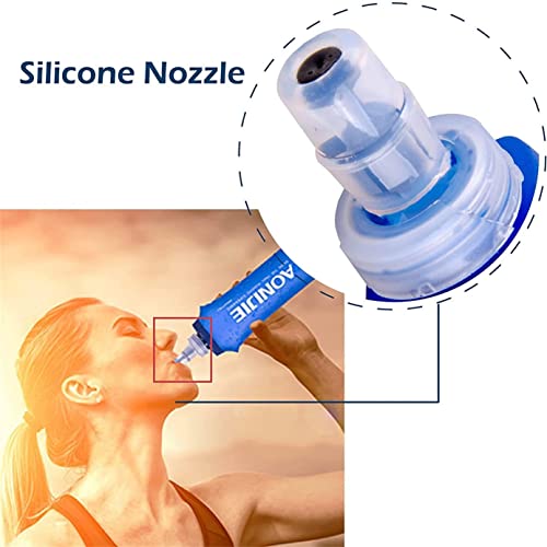 AONIJIE 250ML/350ML/500ML/600ML Portable TPU Soft Water Bottle Folding Soft Flasks For Outdoor Marathon Running Hydration Camping Hiking - color: 250ML-2pcs