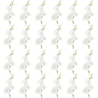24 PCS White Orchids Artificial Flowers, Mini Cream Floating Flowers Filler Vase Fillers for Floating Candles Wedding Centerpiece Table Party Home Restaurant Decoration - size: 24 PCS Artificial Mini Orchids
