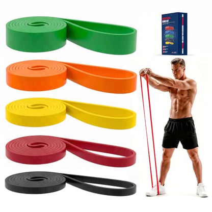 Pull Up Bands, Resistance Bands Set, Exercise Workout Bands for Men & Women, Ideal for Body Stretching, Physical Therapy and Muscle Training - color: Wine Red