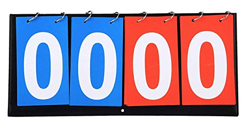 LIUSM 4-Digital Portable Table Top Scoreboard Flipper | Multi Sports Score Flip Scoreboard Score Keeper
