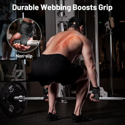 MANUEKLEAR 2 Size Gym Lifting Straps with D Rings for Cable Machine - color: Black