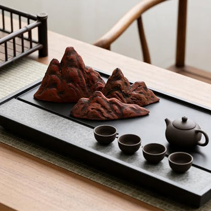 Aquarium Mountain Ornament: Miniature Ceramic Mountain View Decor Rockery Landscape Garden Accessories Fish Tank Decorations for Home Office Display