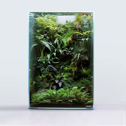 Tall Tank, Rimless Low Iron Tank 10GAL 11.8" L × 11.8" W × 17.7" H (30X30X45) cm Small Aquascape Fish Tank, Vertical Aquascape Tank, Black Leveling Mat Included