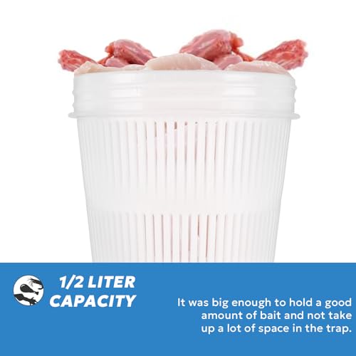 Plastic Vented Bait Jar Cup 1/2 Liter with Lid, White