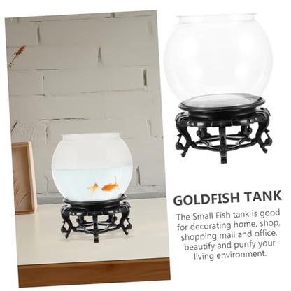 SUPVOX 1Set Transparent Fish Tank with Base Compact Desktop Aquarium for Betta Fish Shrimp Modern Design Easy to Clean for Home Office Decor