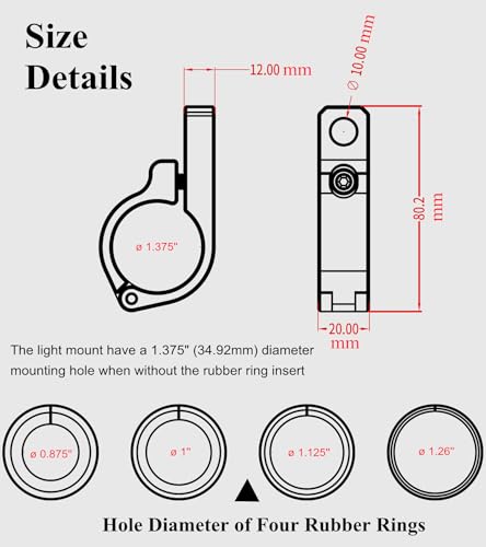 BRCOVAN Light Bar Mounts 2PCS, Aluminum Alloy Off-Road LED Light Mounting Bracket, Fit for Round Rails 0.75" / 0.875'' / 1" / 1.125'' /1.26" / 1.375'' in Diameter, for Motorcycle ATV UTV Boat Truck