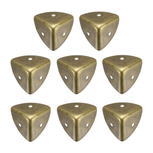 uxcell 8PCS Metal Corner Protector 1.5 x 1.5 x 1.5 Inch Box Edge Guard Protector Zinc Alloy Cabinets Speaker Corners Protector for Furniture Decorative (Vintage Bronze Tone) - color: Vintage Bronze, size: 1.5 x 1.5 x 1.5 Inch