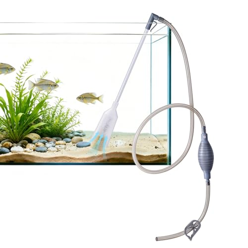 AOZU 3-in-1 Aquarium Vacuum Gravel Cleaner, Adjustable Fish Tank Siphon Cleaner, Aquarium Water Changer and Sand Washer Kit with Hand Siphon Hose & Extension Tube