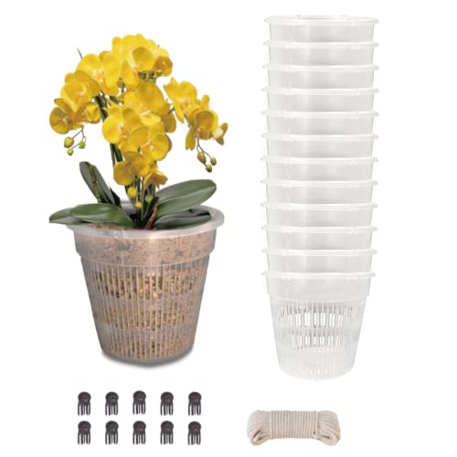 Orchid Pots, 12 Pack 4.5in Orchid Pots with Holes, Breathable Slotted Orchids Planter for Small and Medium Sized Orchids(12Pcs 4.5in) - color: 12pcs 4.5in