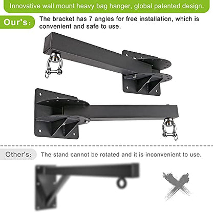SELEWARE Wall Mount Heavy Bag Hanger Heavy Duty Punching Bag Hanger - color: 24" adjustable Heavy Bag Hanger with Spring