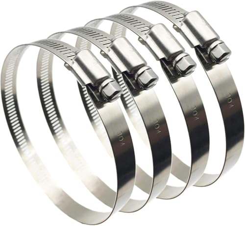 50PCS Stainless Steel Hose Clamps 14-27mm, (9/16" to 1-1/16") Hose Clamps Adjustable Perforated Worm Gear Clamps SAE 10, Stainless Steel for Plumbing, Garden Hose, Fuel Line, General Household - size: Φ14-27mm