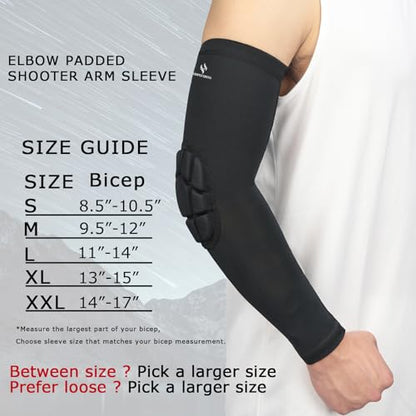 2PCS Padded Elbow Sleeves Compression Arm Protective Support - size: Large