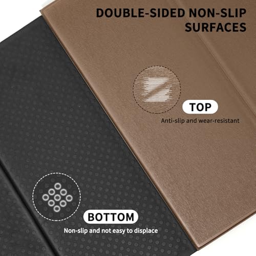 Foldable Yoga Mat Extra Large 74"×31.5" | Double-Sided Non-Slip,Extra Wide Foldable Design,8mm Extra Thick,Exercise Mat for Home, Studio and Travel Use - color: Brown+Black
