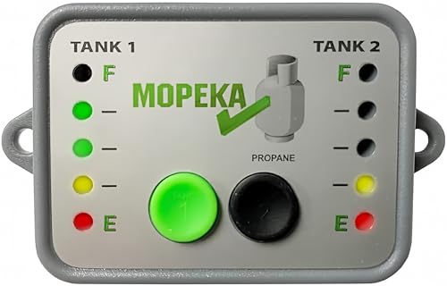Mopeka Tank Check LED Gauge Display - New Silver Reprogrammable Model - Mounts in Dash/Control Cabinet to Provide Wireless Indicator for RV Propane Tank Levels - style: LED Display