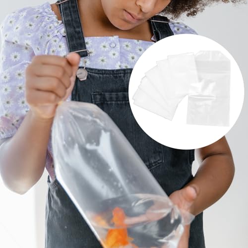 50pcs Ornamental Fish Packing Bags Leak-proof Live Fish Transport Pouches with Gusseted Bottom 20x35x12cm for Aquatic Shipping and Handling with Elastic Bands