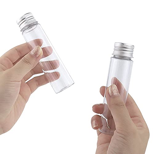 DEPEPE 30pcs 50ml Clear Plastic Tubes with Caps Test Tubes Candy Tubes, 28x108mm Tubes for Candy and Beads Storage, Scientific Experiments