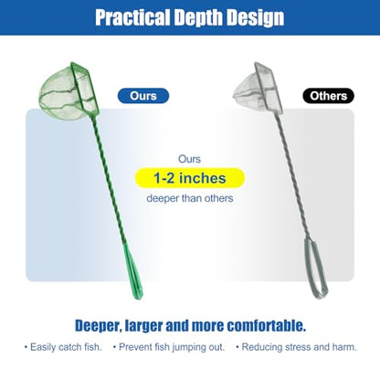 Aquarium Fish Net Small Betta Fish Tank Cleaning Net Sludge Food Residue Wastes Skimmer with Soft Fine Mesh and Braided Matal Handle for Small Ponds and Pools(6 inch) - size: 6 inch