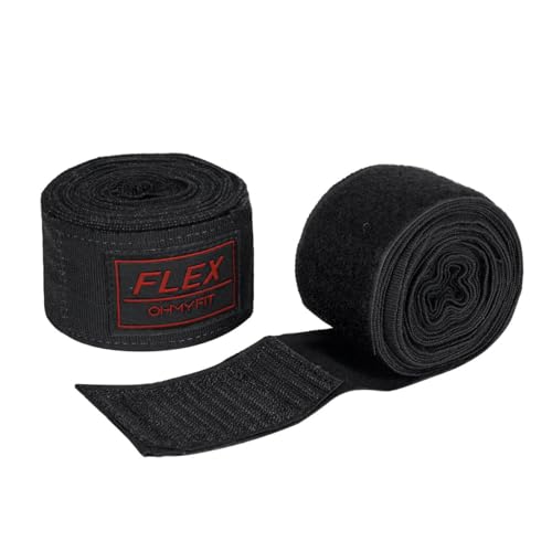 Flex Boxing Hand Wraps - 236 Inch/6M Extra Long for Premium Protection and Ultimate Performance - color: Black