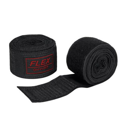 Flex Boxing Hand Wraps - 236 Inch/6M Extra Long for Premium Protection and Ultimate Performance - color: Black