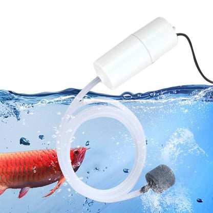 5V Water Pump, Mute Aquarium Pump with Uniform Air Bubble, 5V USB Water Small Oxygenator for Small Fish Farming Fish Tank - color: White