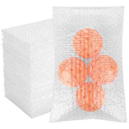 50Pack Self-Seal Bubble Out Bag Pouches 8 x 10 Inch Double Walled Self-Sealing Protective Bubble Pouches Wrap Cushioning Bags for Shipping, Packing, Moving