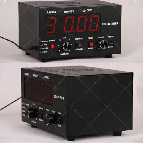 Professional Gym Timer, Big Screen Boxing Interval Timer, Adjustable Sound/Training Time/Cycle Repetitions, Muay Thai Training Timer for Boxing, Muay Thai, Fighting, Taekwondo, Karate Blue - color: Blue