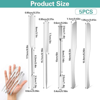 5 Pcs Makeup Spatula, 6"Lab Spatula Double Ended Foundation Spatulas