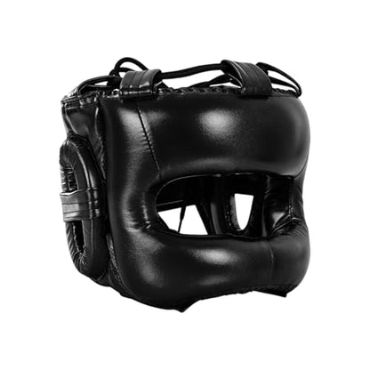 Adjustable Boxing Headgear with Full Coverages Protections Easy Liners Kickboxing Helmet for Athletes Present Muay Thai Helmet - color: Black