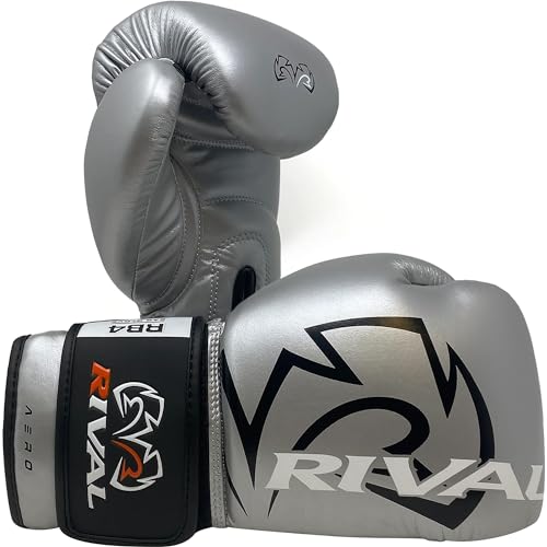 RIVAL Boxing RB4 Aero Bag Gloves, Hook and Loop Closure, Synthetic PU Outer Shell for Extra Durability and Performance - color: Silver, size: X-Small