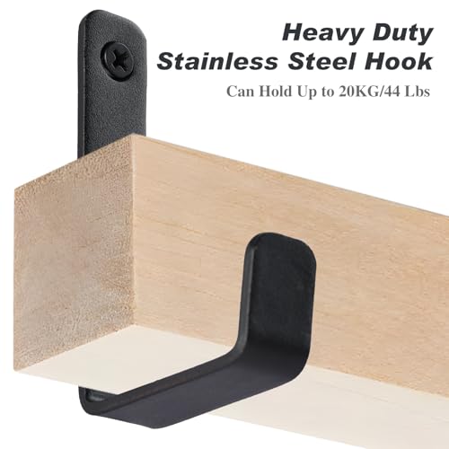 Heavy Duty Hooks, Stainless Steel Hooks for Hanging, Wall Mount Hook, Coat Hook, Wall Hooks Towel Hook Garage Holder Screw Hanger, Utility Hooks, 6 Pack (Black) - color: Black