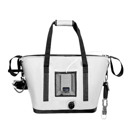 Buffalo Gear Fish Cooler Bag – 24Qt Seamless Insulation Kill Bag, Keeps Ice Cold Up to 36 Hours, Foldable & Waterproof with Rod Attachment Straps & Gear Loops, White - color: White-24QT