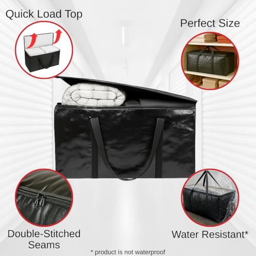 6 - Pack Heavy Duty Large Moving Bags, with Strong Zipper and Comfortable Handles Durable & Sturdy Clothes packing Storage Bags Totes Bins Packing Moving Boxes College Supplies for moving. - size: 6 Pack