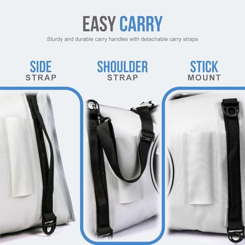 Gusseted Insulated Fish Cooler - Zipper Waterproof Nylon Bag - Portable and Leakproof With Heavy Duty Handles for Travel, Outdoor, Fishing - size: 36 x 18 Inch