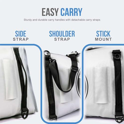 Gusseted Insulated Fish Cooler - Zipper Waterproof Nylon Bag - Portable and Leakproof With Heavy Duty Handles for Travel, Outdoor, Fishing - size: 36 x 18 Inch