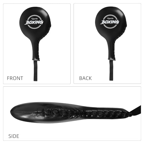 2 Pack Boxing Target Paddles for Taekwondo,MMA,Martial Arts | Kickboxing Striking Target Pads,Punching Kick Pads,Training Paddles - color: Black