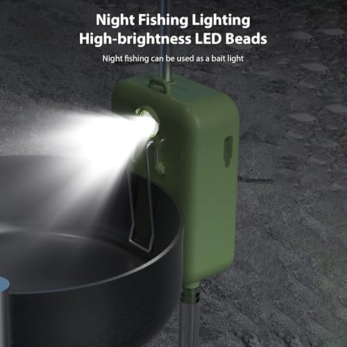 Electric Water Pump Aquarium Air Pump with Smart Infrared Sensor Fish Tank Aerator LED Light Portable USB Rechargeable Oxygen Aerator for Outdoor Fishing Camping