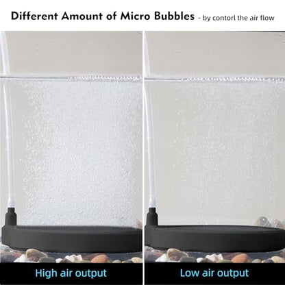 5.9 Inch Nano Air Stone with Case - Silent High Oxygen Bubbler for Aquariums, Fish Tanks & Hydroponic Systems, Black Small Bubble Diffuser Accessories (No Air Pump and Air Tube)